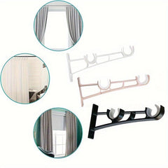 2pcs Aluminum Double Rod Curtain Bracket with Screws Heavy Duty Thickened Alloy