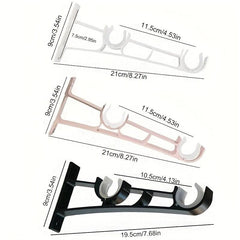 2pcs Aluminum Double Rod Curtain Bracket with Screws Heavy Duty Thickened Alloy