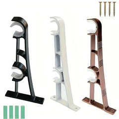 2pcs Aluminum Double Rod Curtain Bracket with Screws Heavy Duty Thickened Alloy