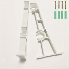 2pcs Aluminum Double Rod Curtain Bracket with Screws Heavy Duty Thickened Alloy