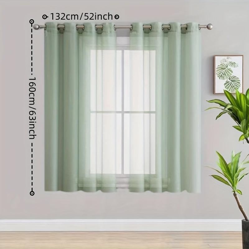 1pc Voile Curtain with Grommet Top for Home Decor