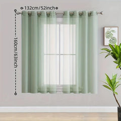 1pc Voile Curtain with Grommet Top for Home Decor
