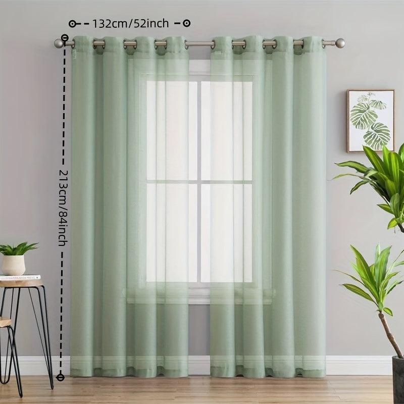 1pc Voile Curtain with Grommet Top for Home Decor