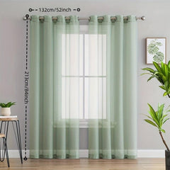 1pc Voile Curtain with Grommet Top for Home Decor
