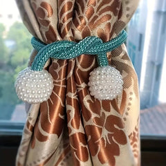 4pcs Faux Pearl Magnetic Curtain Tiebacks for Home Decor