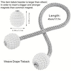 4pcs Faux Pearl Magnetic Curtain Tiebacks for Home Decor