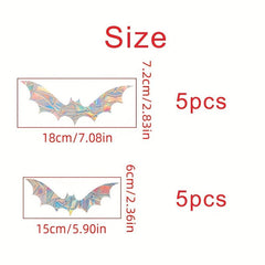 10pcs Bat Sun Catcher Halloween Window Stickers