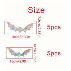 10pcs Bat Sun Catcher Halloween Window Stickers