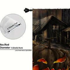 Halloween Horror Pumpkin Car Semi Blackout Curtain for Home Decoration