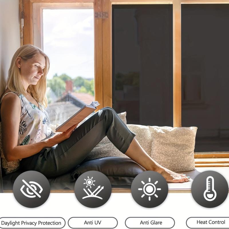 Blackout Privacy Window Film Heat Sun Control Extra Dark Tint Film