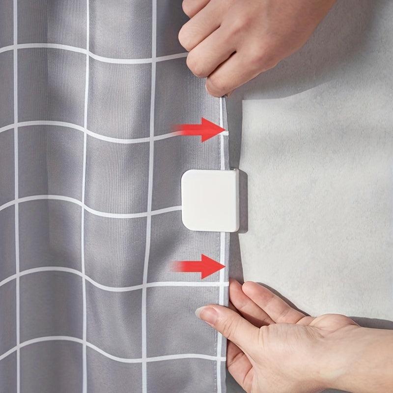 Shower Curtain Fixing Clips Windproof Clip Punch Stick on Shower Curtain 8pcs
