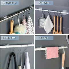 Self Adhesive Curtain Rod Brackets - Easy Installation Hooks