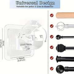 Self Adhesive Curtain Rod Brackets - Easy Installation Hooks