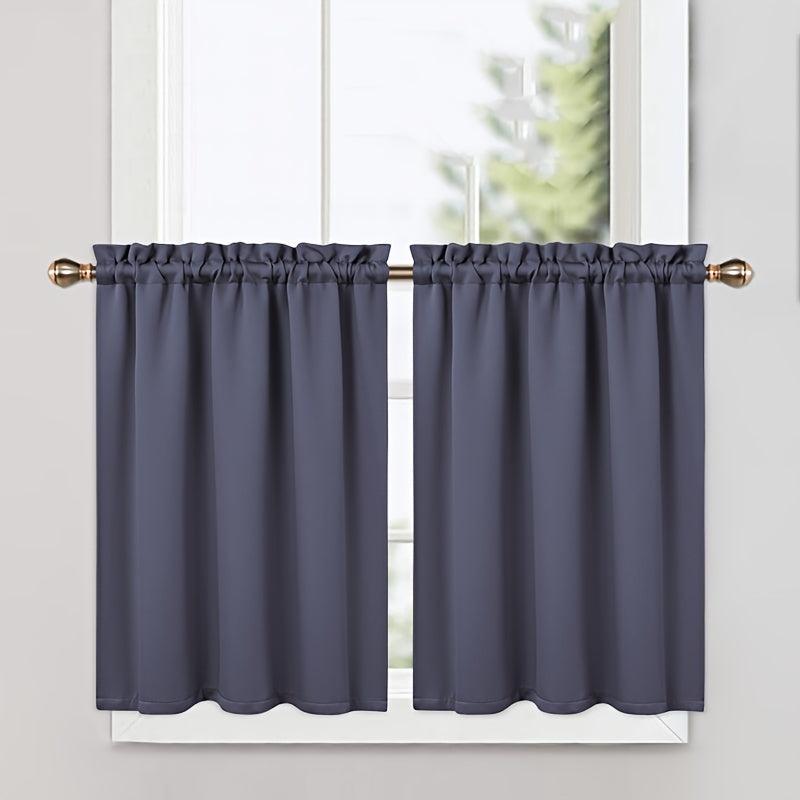 2pcs Blackout Curtains Thermal Insulated Short Kitchen Curtains 25x36 Inches