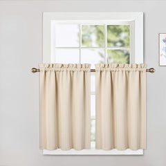 2pcs Blackout Curtains Thermal Insulated Short Kitchen Curtains 25x36 Inches