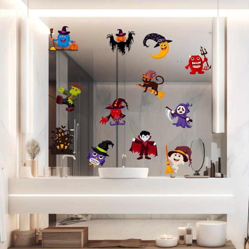 Halloween Static Electrostatic Window Stickers Double-Sided Glass Display