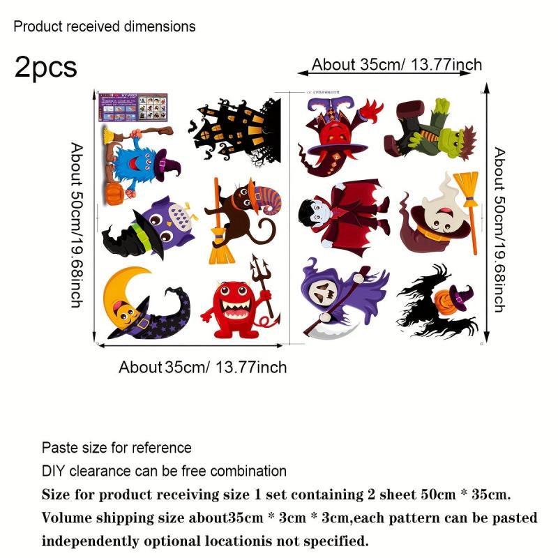 Halloween Static Electrostatic Window Stickers Double-Sided Glass Display