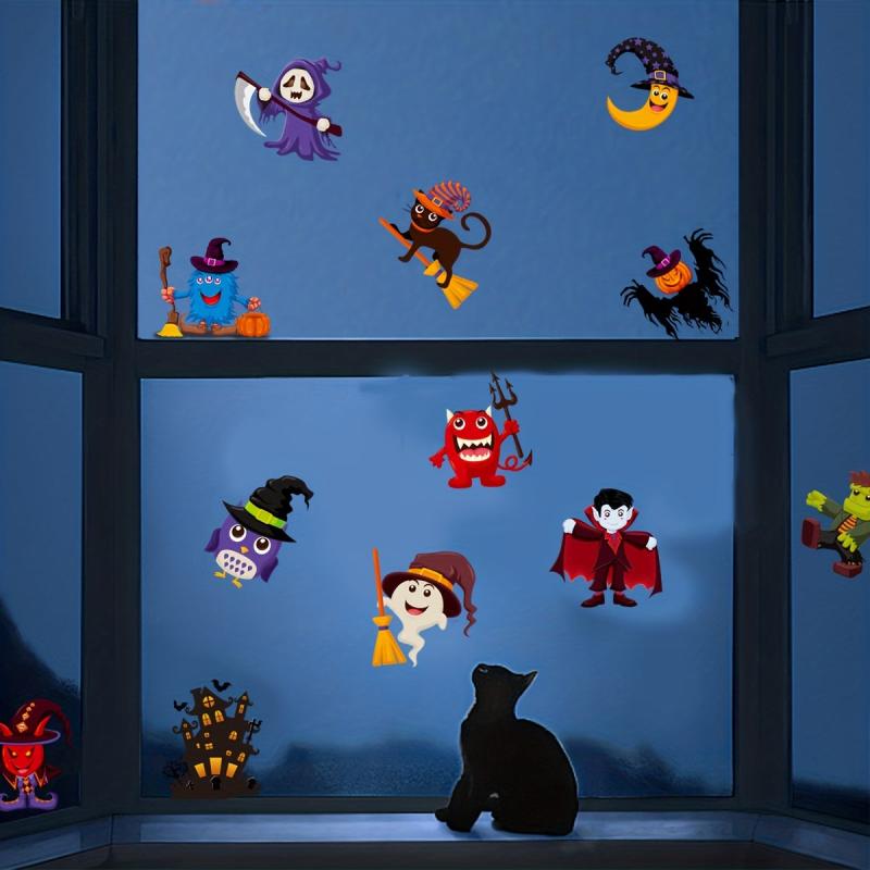 Halloween Static Electrostatic Window Stickers Double-Sided Glass Display