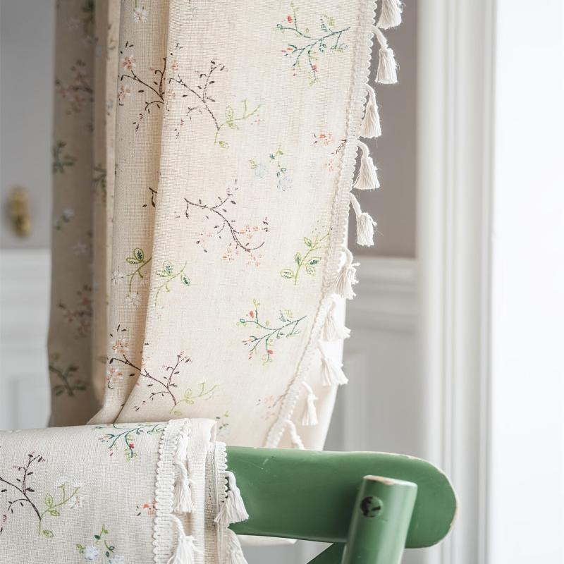 Bohemian Flower Cotton Linen Curtain