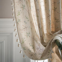 Bohemian Flower Cotton Linen Curtain