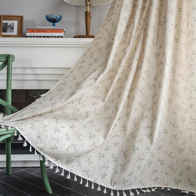 Bohemian Flower Cotton Linen Curtain