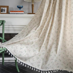 Bohemian Flower Cotton Linen Curtain