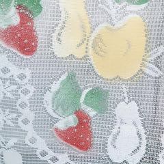 Nordic Fruit Pattern Lace Curtain Valance for Small Window Bathroom