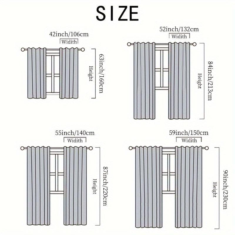 1pc Solid Curtain Heat Insulation Grommet Top Curtain