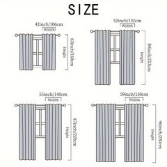 1pc Solid Curtain Heat Insulation Grommet Top Curtain