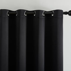 1pc Solid Curtain Heat Insulation Grommet Top Curtain