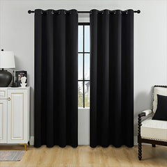 1pc Solid Curtain Heat Insulation Grommet Top Curtain