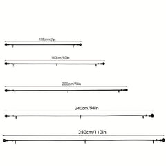 Adjustable Curtain Rod w/ Circular Top 7.62-12.7 cm, 40-238 Windows