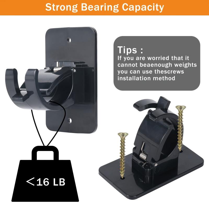 4pcs Adhesive Curtain Pole Brackets for Poles < 40mm, No Drill Curt