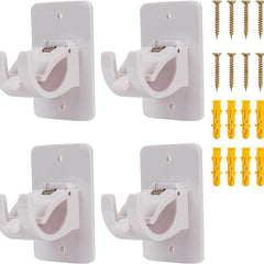 4pcs Adhesive Curtain Pole Brackets for Poles < 40mm, No Drill Curt