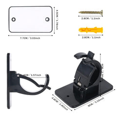 4pcs Adhesive Curtain Pole Brackets for Poles < 40mm, No Drill Curt