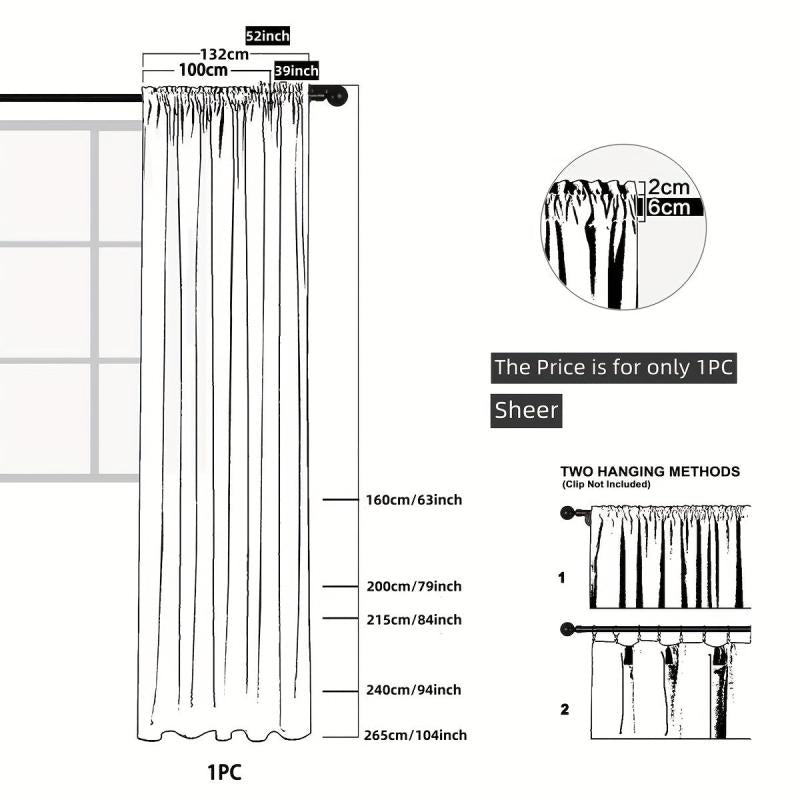 Pastoral Style Embroidery Sheer Curtain Branch Leaf Pattern Rod Pocket