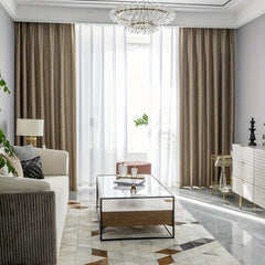 1pc Solid Curtains Grommet Top Curtain for Home Decor