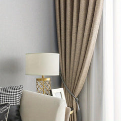 1pc Solid Curtains Grommet Top Curtain for Home Decor
