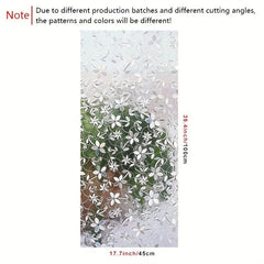 Anti UV Floral Pattern Window Film Privacy Glass Sticker No Glue Cling