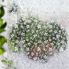 Anti UV Floral Pattern Window Film Privacy Glass Sticker No Glue Cling