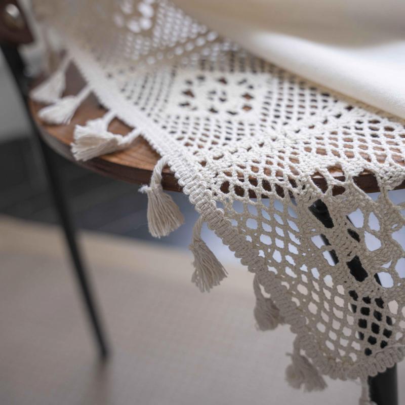 Bohemian Curtain Cream Fringe Patchwork Vintage Bohemian Farmhouse