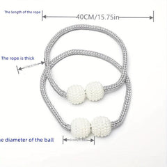 2pcs Faux Pearl Curtain Straps Magnetic Curtain Buckle Curtain Accessories