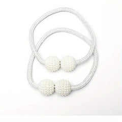 2pcs Faux Pearl Curtain Straps Magnetic Curtain Buckle Curtain Accessories