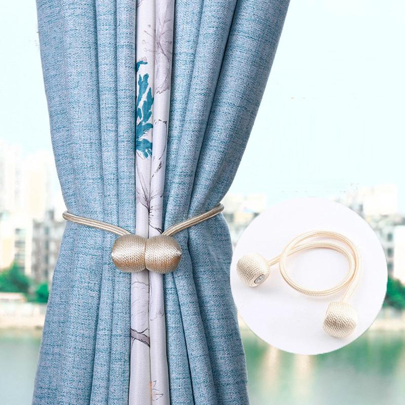2pcs Magnetic Ball Curtain Tiebacks Holdbacks Clips Hook Holder Home Decor