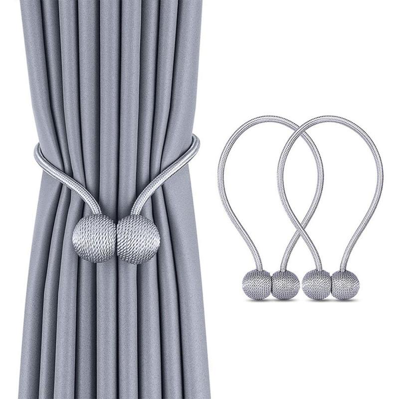 2pcs Magnetic Ball Curtain Tiebacks Holdbacks Clips Hook Holder Home Decor
