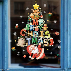 Happy Year Window Stickers Christmas Decorations Shopping Mall Window Glass Deco