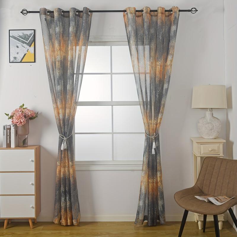 Marble Pattern Sheer Curtain Light Panel