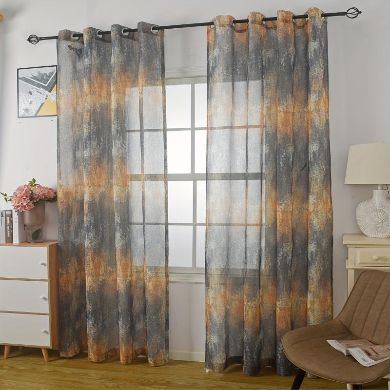 Marble Pattern Sheer Curtain Light Panel