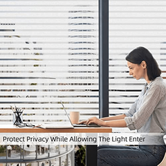 Privacy Window Film Frosted Stripe Glass Films for Home Office