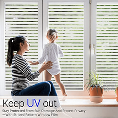 Privacy Window Film Frosted Stripe Glass Films for Home Office